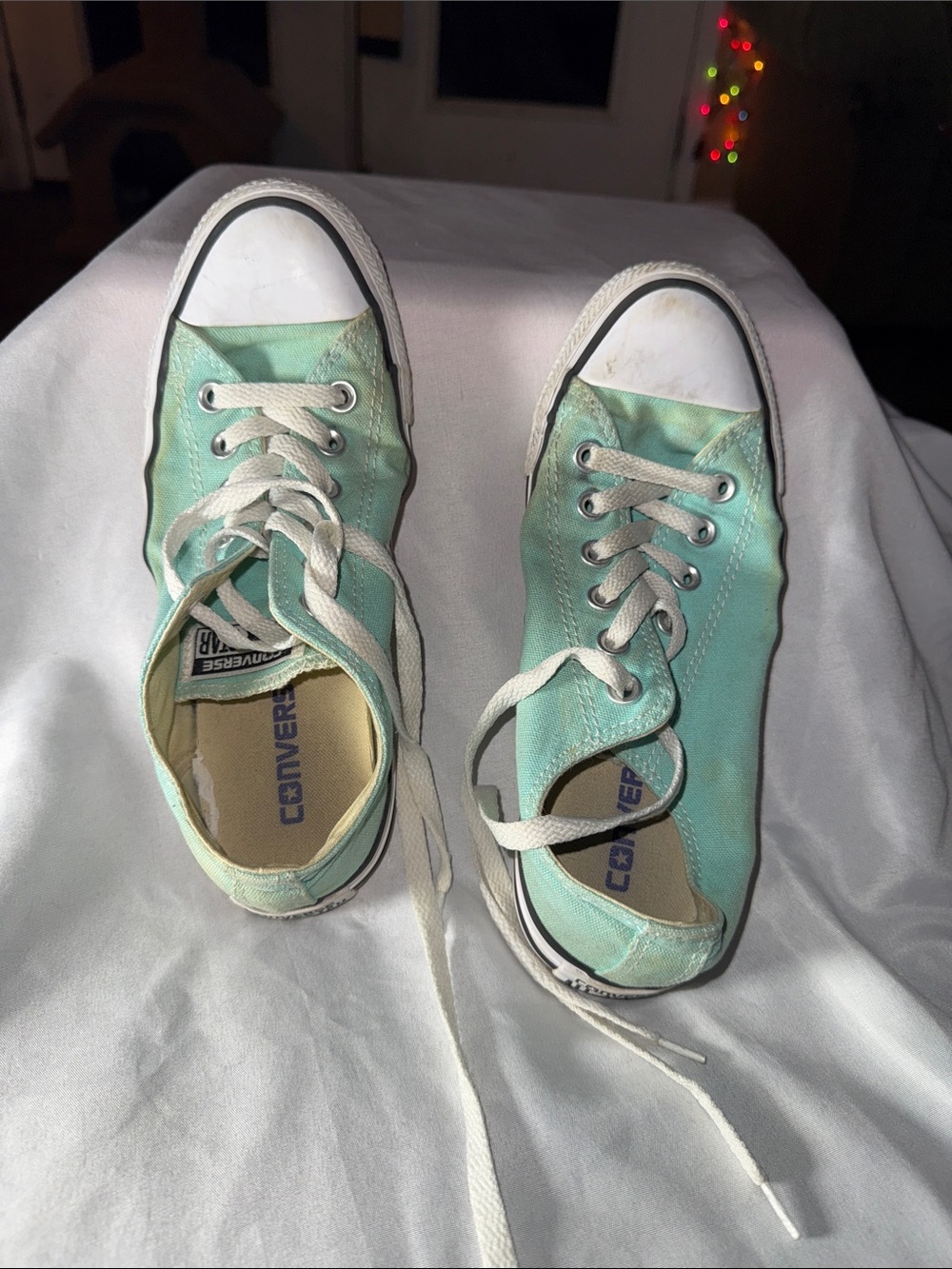 Converse Mint Aqua Low Top Canvas Sneakers